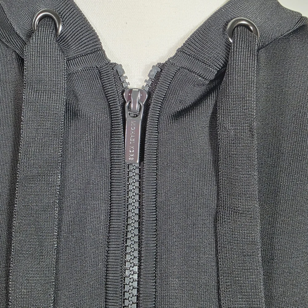 Michael Kors Black Zip Up Hoodie XS NWT Lightweight Knit Jacket - Picture 5 of 5